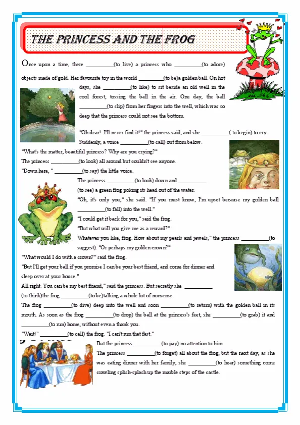 Past Simple - The Princess And The Frog Worksheet Preview
