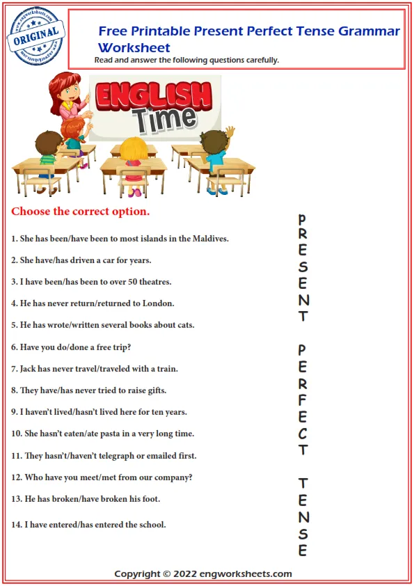 English Esl Present Perfect Tense Worksheet Worksheet Preview