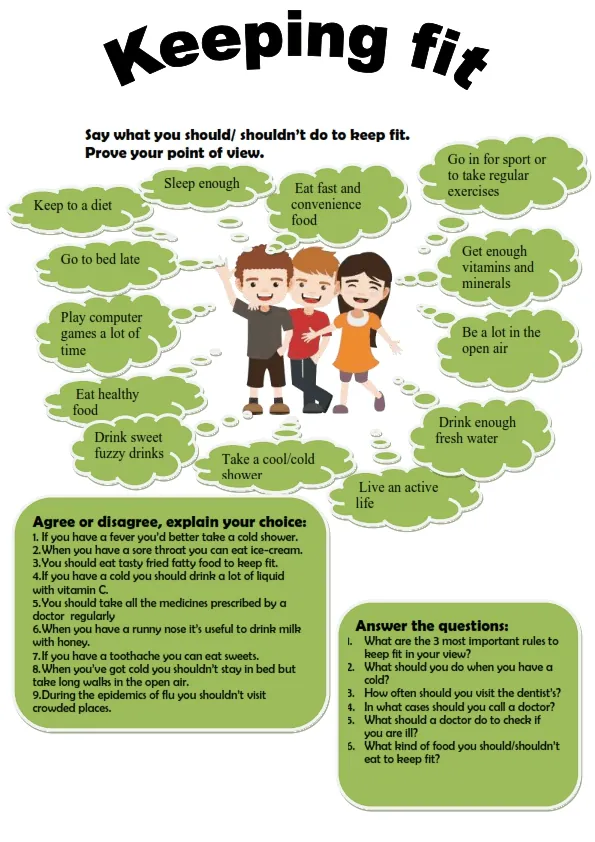 Say What You Should/ Shouldn't Do To Keep Fit Worksheet Preview
