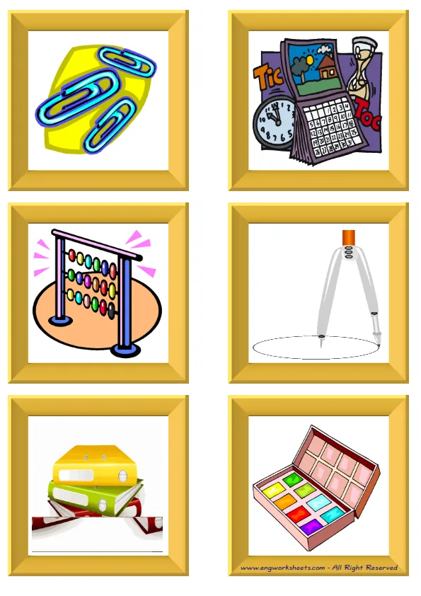 ESL Flashcard without words containing Classroom Object picture for kids and teachers. Worksheet Preview