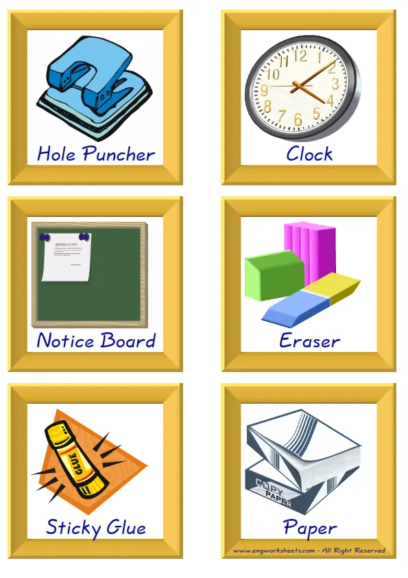 ESL Flashcard together with words containing Classroom Object picture for kids and teachers. Worksheet Preview