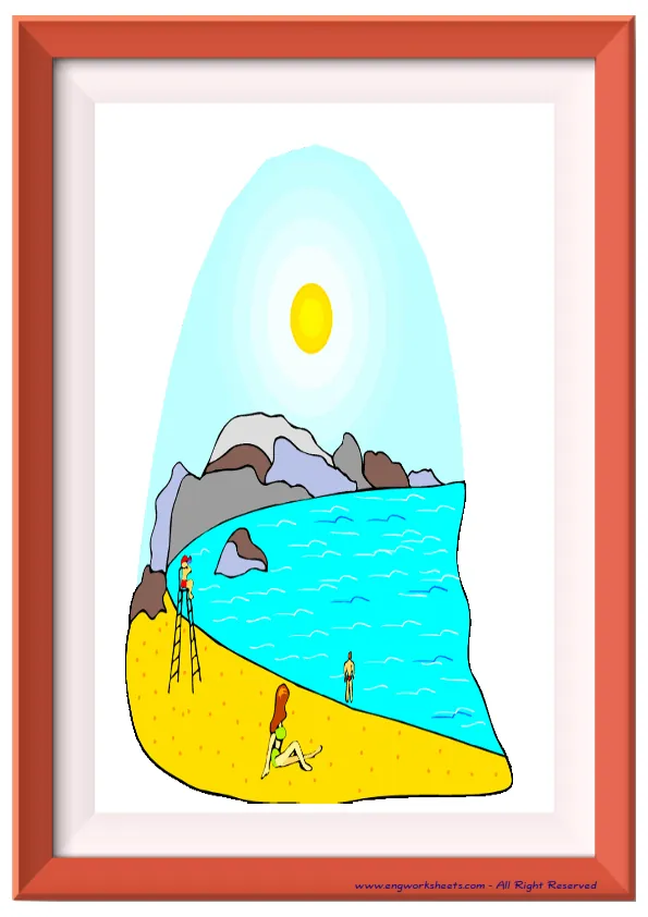 Full page ESL Flashcard without words containing Environment picture for kids and teachers. Worksheet Preview