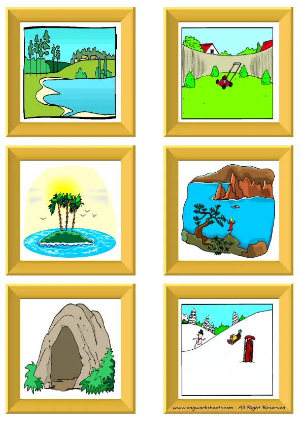 ESL Flashcard without words containing Environment picture for kids and teachers. Worksheet Preview