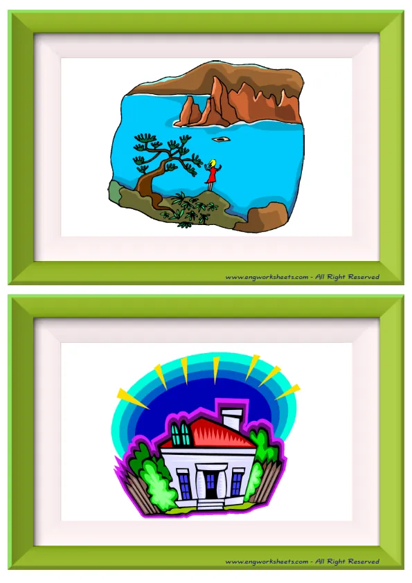 Half page ESL Flashcard without words containing Environment picture for kids and teachers. Worksheet Preview