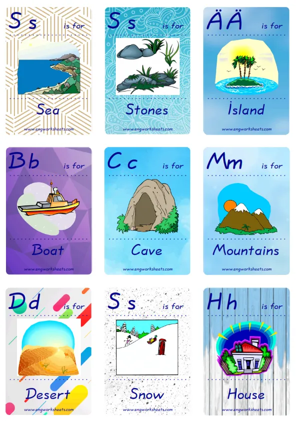Mini size ESL Flashcard Environment for kids and teachers. Worksheet Preview