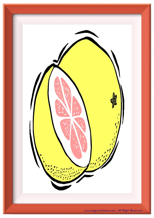 Full page ESL Flashcard without words containing Fruits picture for kids and teachers. Worksheet Preview