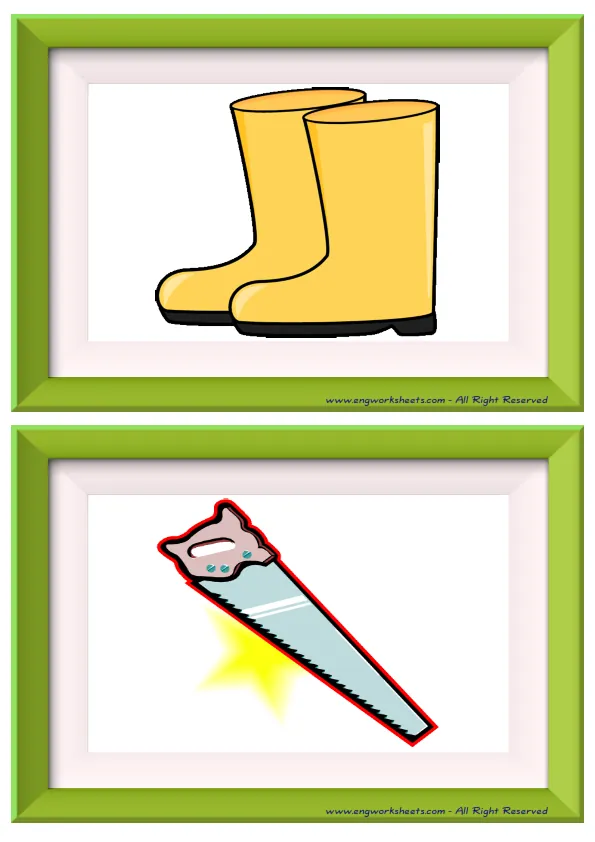 Half page ESL Flashcard without words containing Garden Parts picture for kids and teachers. Worksheet Preview