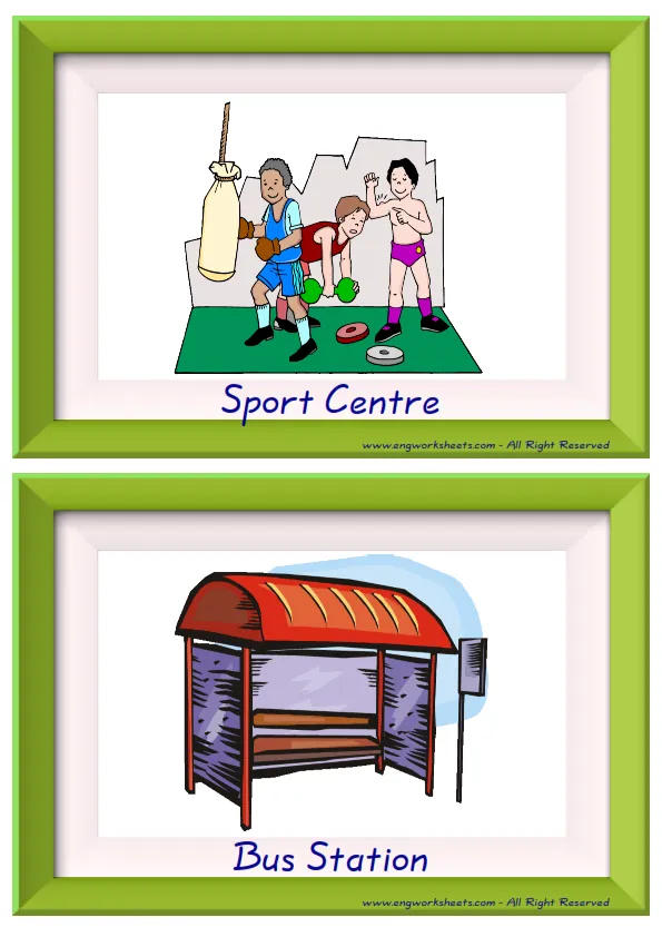 Half page ESL Flashcard together with words containing Giving Directions picture for kids and teachers. Worksheet Preview