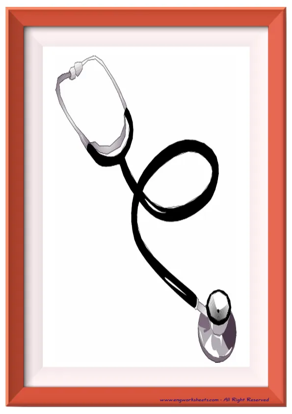 Full page ESL Flashcard without words containing Hospital picture for kids and teachers. Worksheet Preview