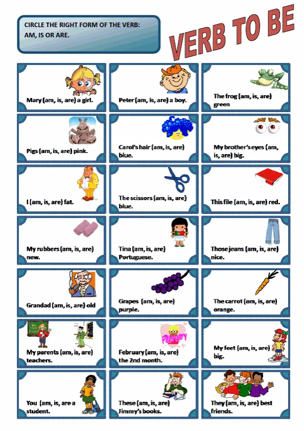 Verb To Be Worksheet Preview