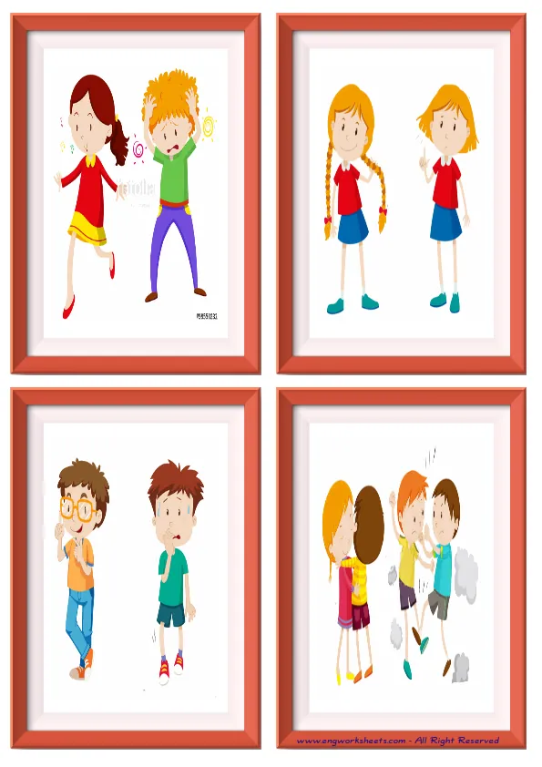 Quarter page ESL Flashcard without words containing Opposites picture for kids and teachers. Worksheet Preview