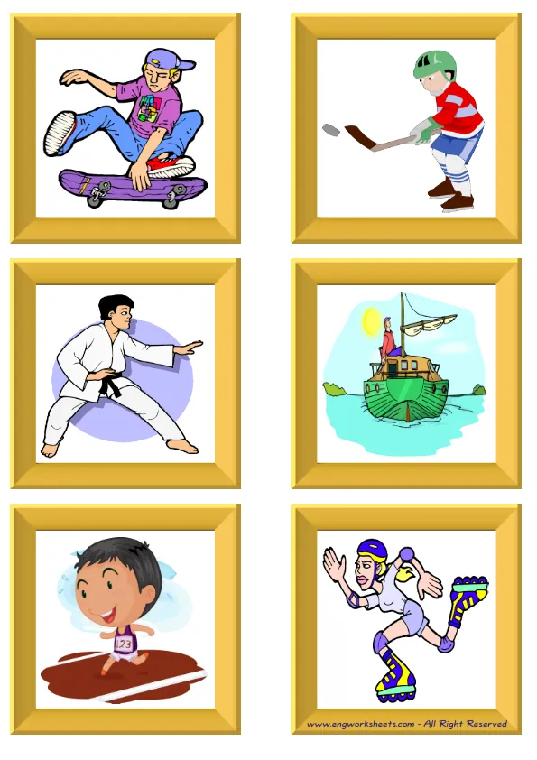ESL Flashcard without words containing Sports picture for kids and teachers.