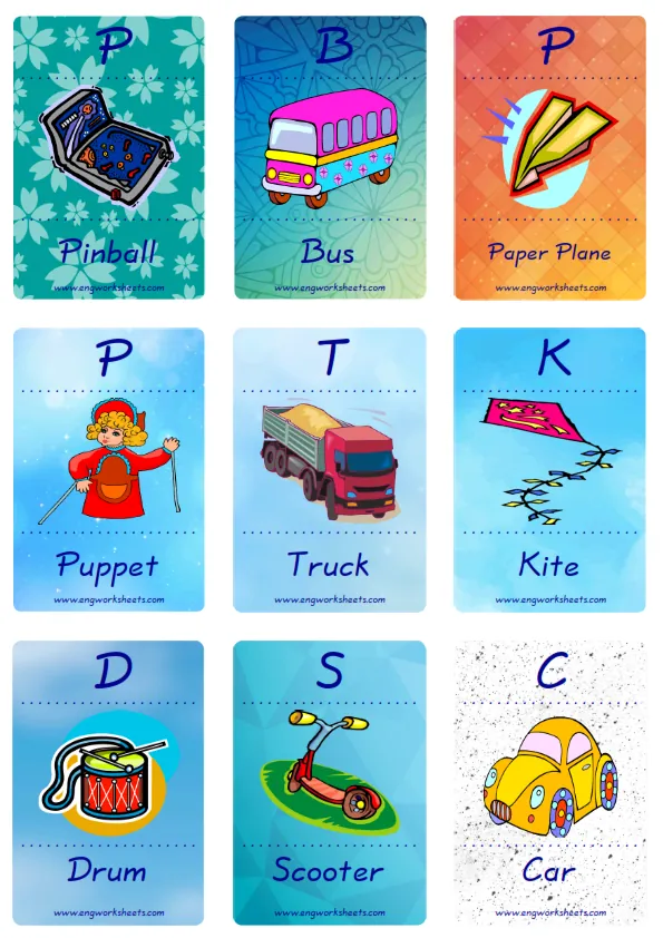 Mini size enjoyable ESL Flashcard Toys for kids and teachers.