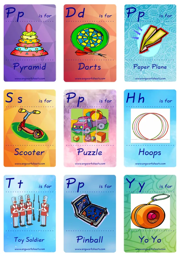 Mini size ESL Flashcard Toys for kids and teachers.