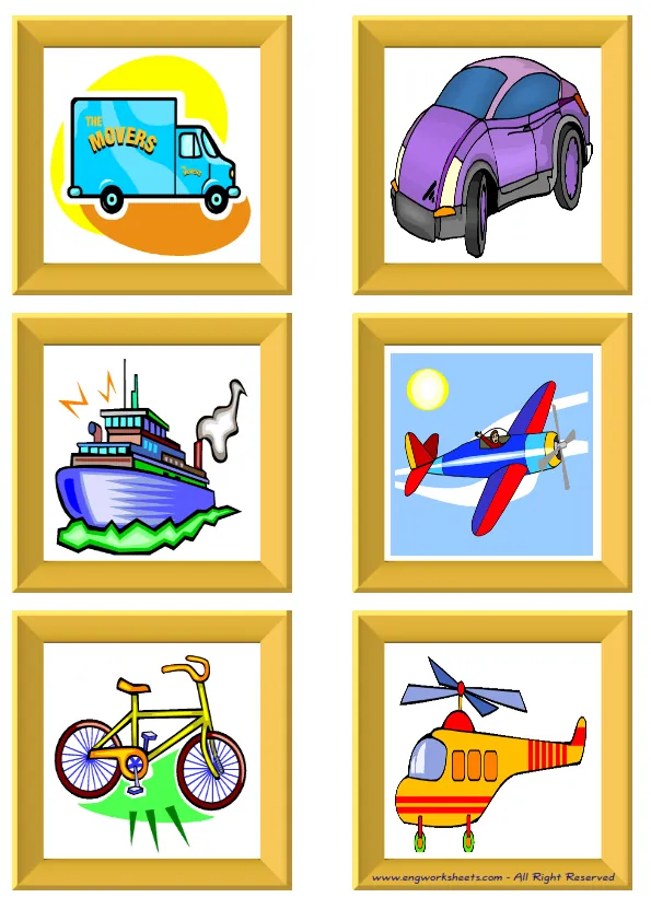 ESL Flashcard without words containing Transportation picture for kids and teachers. Worksheet Preview