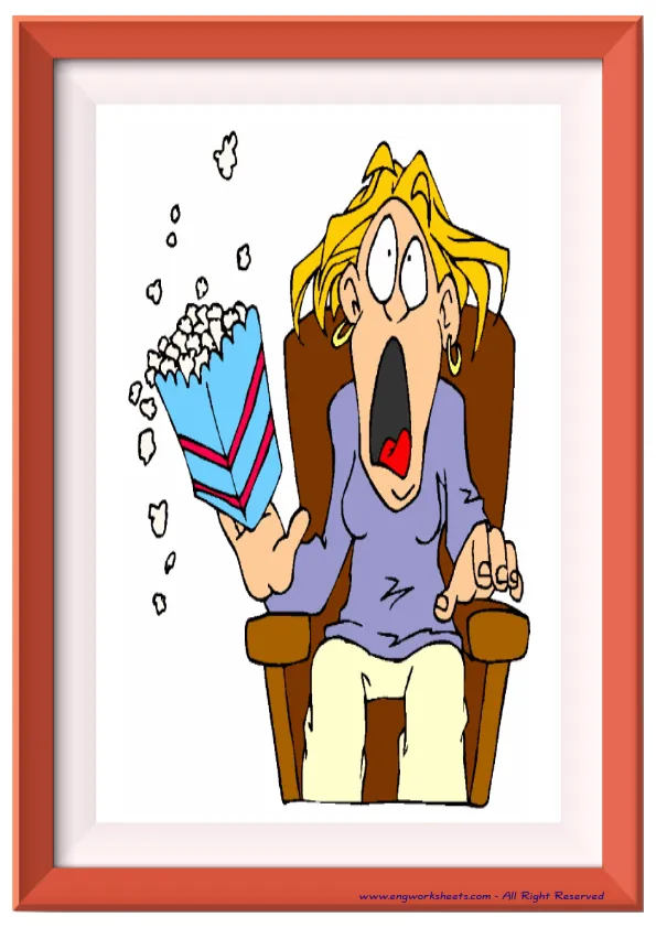Full page ESL Flashcard without words containing Tv Programmes picture for kids and teachers. Worksheet Preview