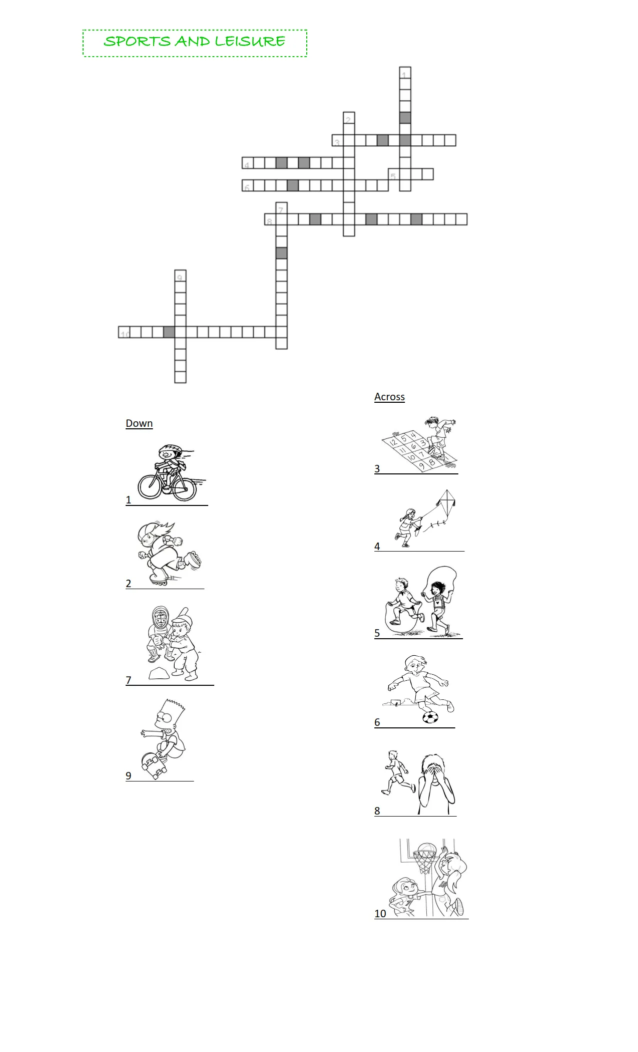 Sports And Leisure Crossword