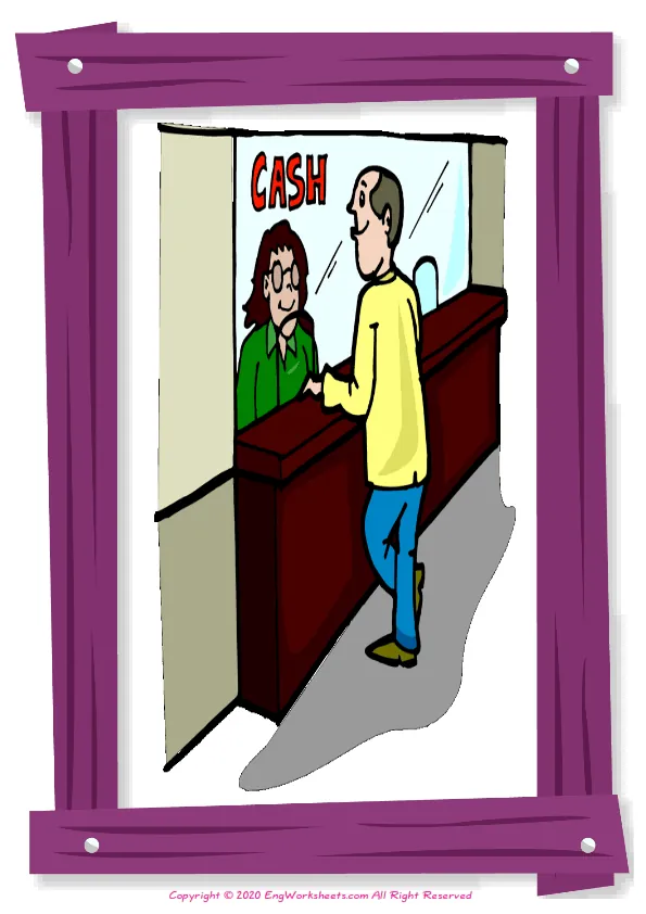 Full-page wordless Money English vocabulary worksheet Worksheet Preview
