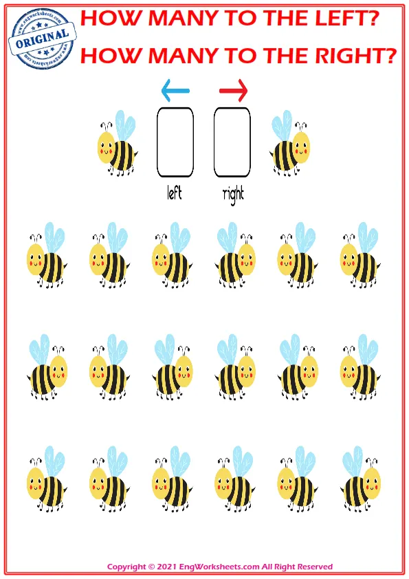 How many pictures are looking left and right. Educational game to learn left and right Worksheet Preview