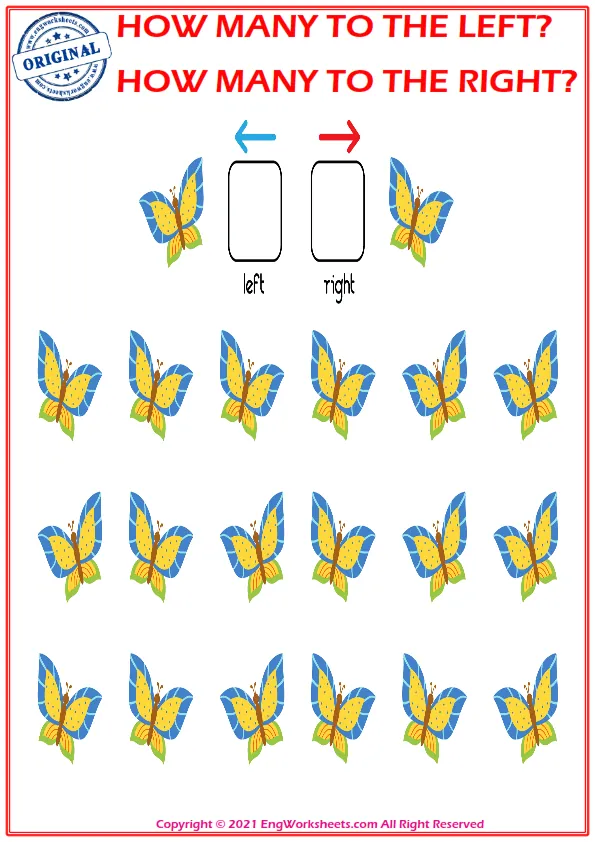 How many pictures are looking left and right. Educational game to learn left and right Worksheet Preview