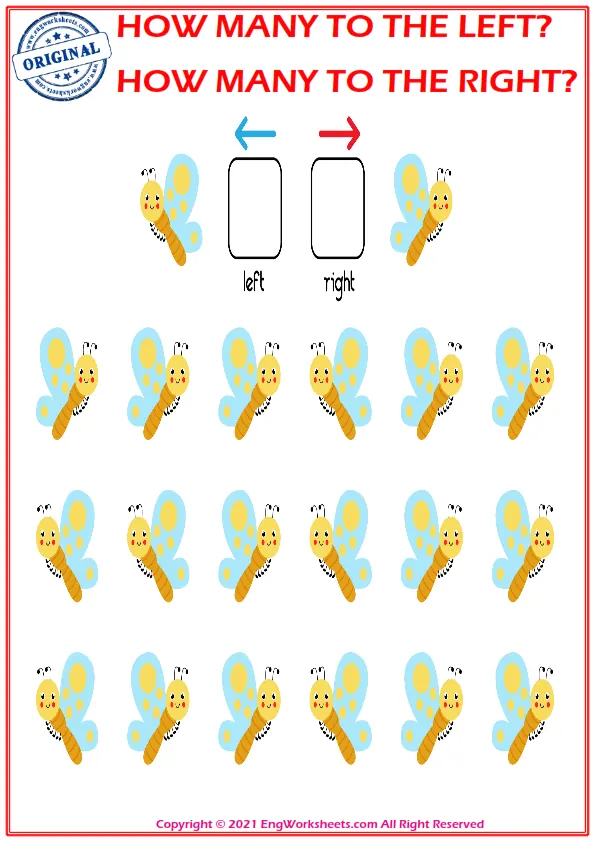 How many pictures are looking left and right. Educational game to learn left and right Worksheet Preview