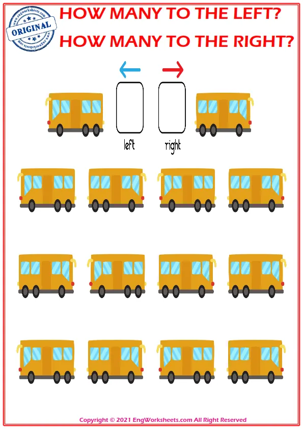 How many pictures are looking left and right. Educational game to learn left and right Worksheet Preview