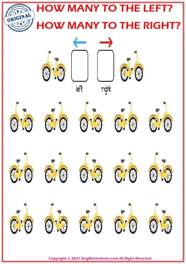How many pictures are looking left and right. Educational game to learn left and right Worksheet Preview