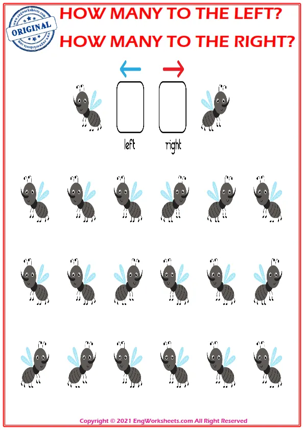 How many pictures are looking left and right. Educational game to learn left and right Worksheet Preview