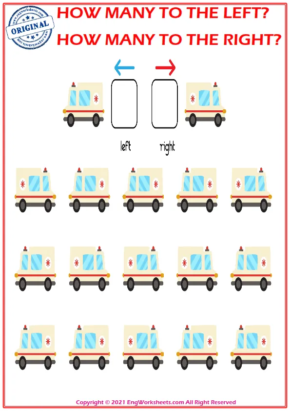 How many pictures are looking left and right. Educational game to learn left and right Worksheet Preview
