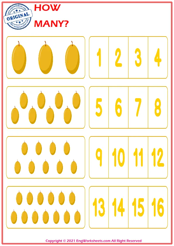 Let's Learn To Count - Math Worksheet Worksheet Preview
