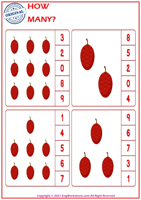 Let's Learn To Count - Math Worksheet Worksheet Preview