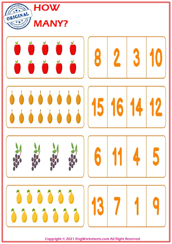 Let's Learn To Count - Math Worksheet Worksheet Preview