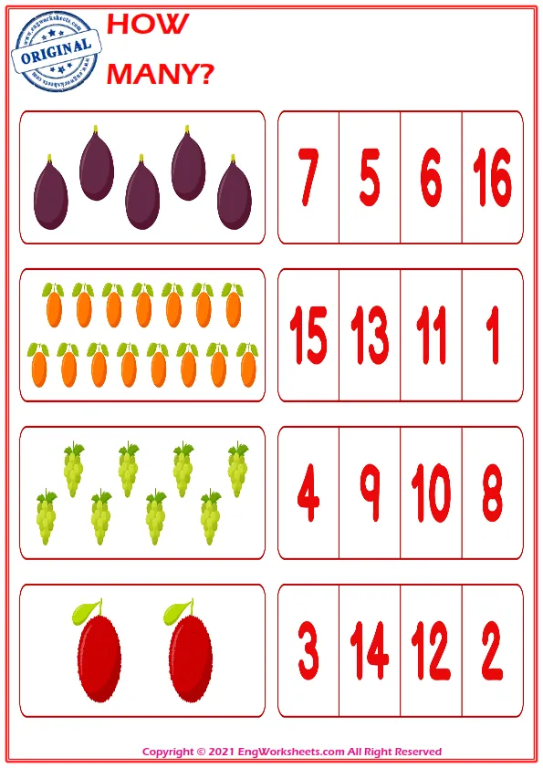 Let's Learn To Count - Math Worksheet Worksheet Preview