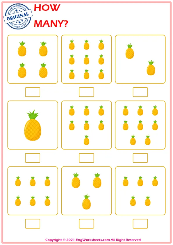 Let's Learn To Count - Math Worksheet Worksheet Preview