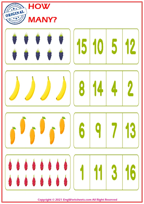 Let's Learn To Count - Math Worksheet Worksheet Preview