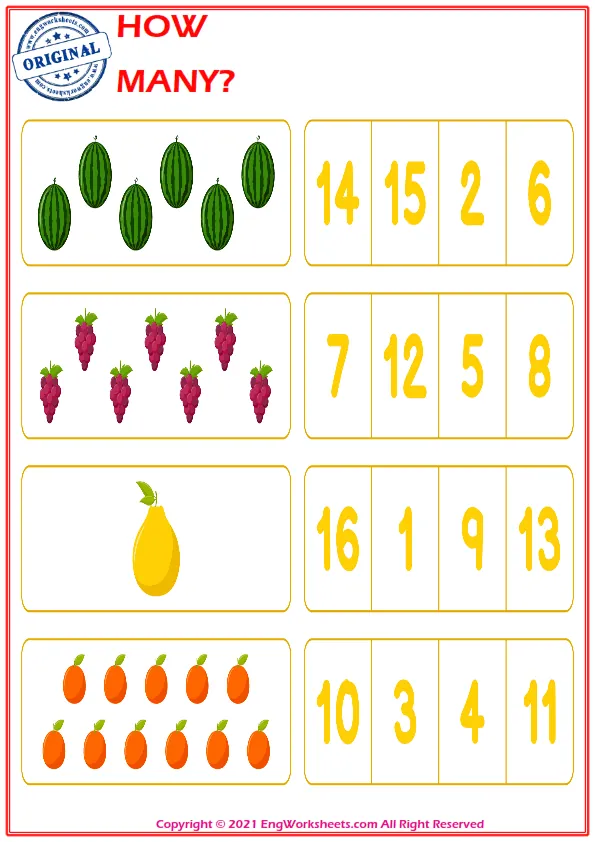 Let's Learn To Count - Math Worksheet Worksheet Preview