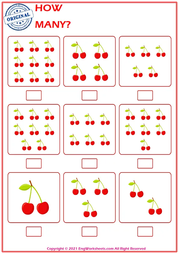 Let's Learn To Count - Math Worksheet Worksheet Preview