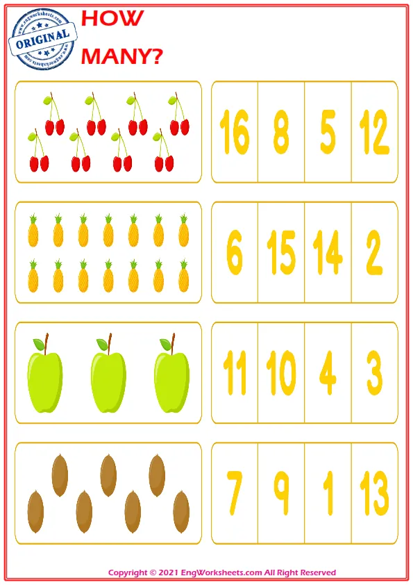 Let's Learn To Count - Math Worksheet Worksheet Preview