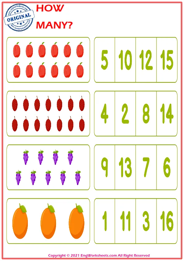 Let's Learn To Count - Math Worksheet Worksheet Preview
