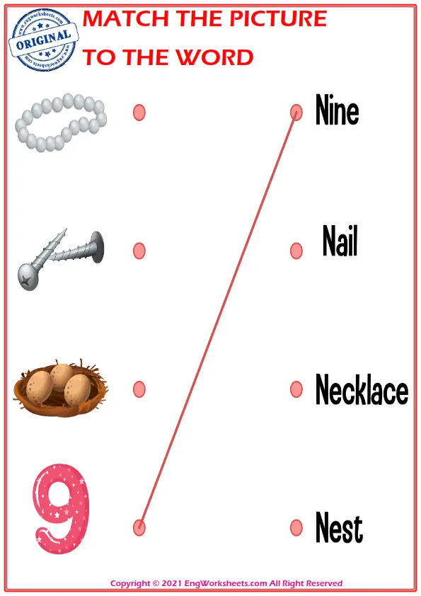 Match the picture to the word worksheet for children Worksheet Preview