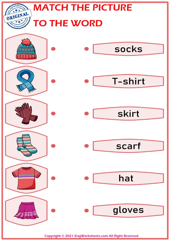 Match the picture to the word worksheet for children Worksheet Preview