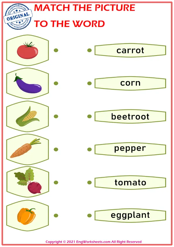Match the picture to the word worksheet for children Worksheet Preview
