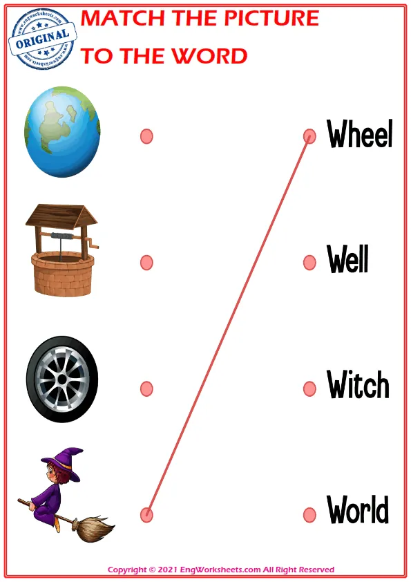 Match the picture to the word worksheet for children Worksheet Preview
