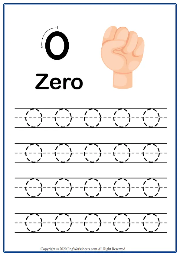 Number 0 Exercise With Cartoon Worksheet Preview
