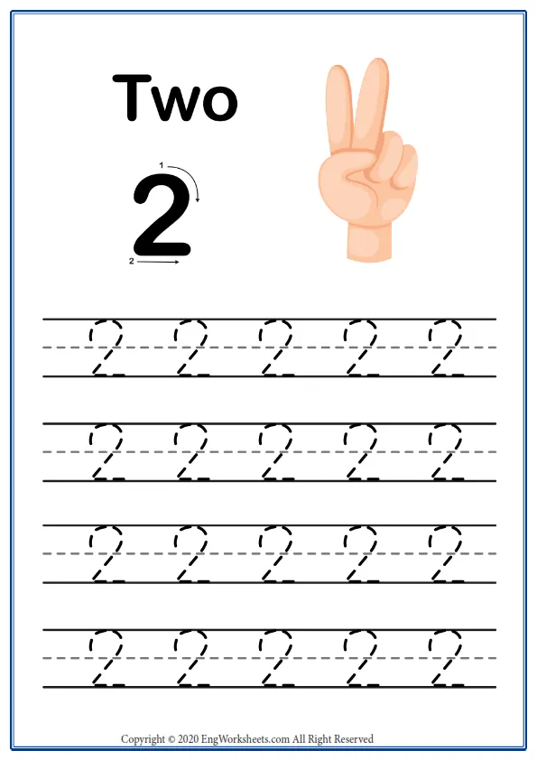 Number 2 Exercise With Cartoon Worksheet Preview