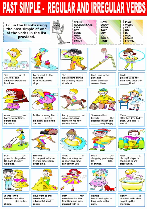 Past Simple- Regular And Irregular Verbs Worksheet Preview