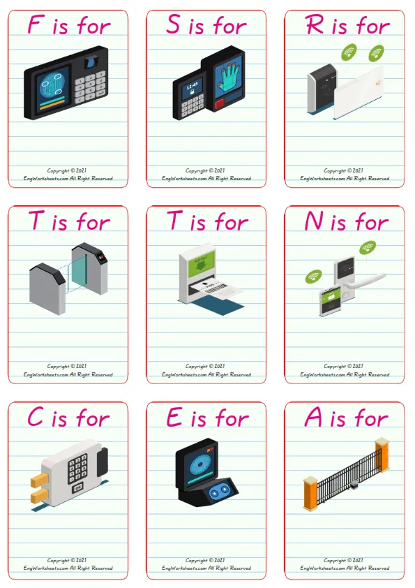 Wordless Access Systems vocabulary worksheet with nine images per page Worksheet Preview