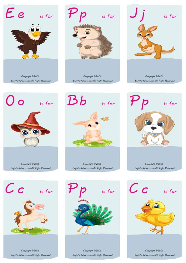 Wordless Baby Animals vocabulary worksheet with nine images per page Worksheet Preview