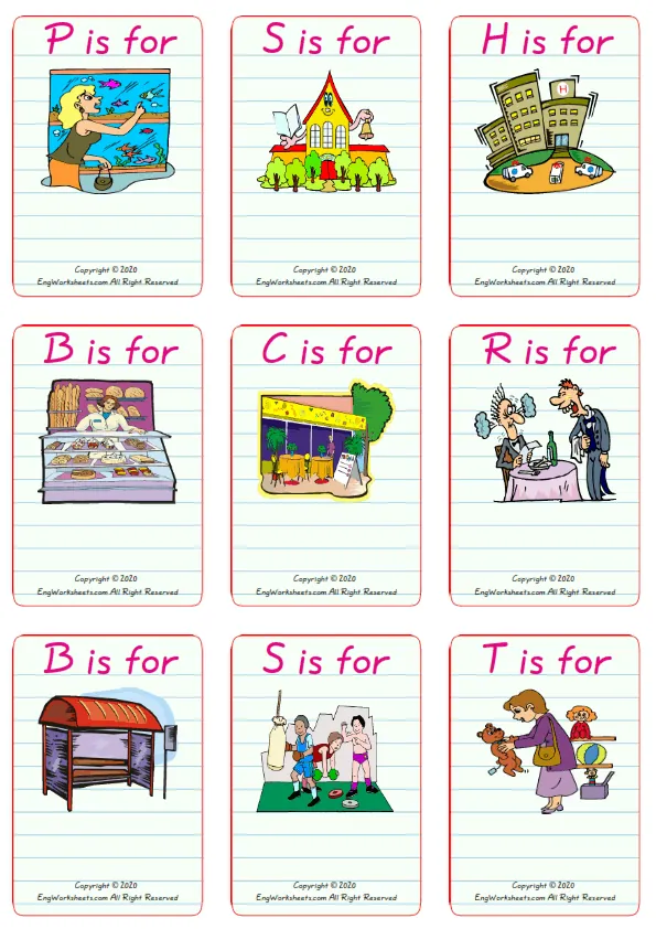 Wordless Giving Directions vocabulary worksheet with nine images per page Worksheet Preview