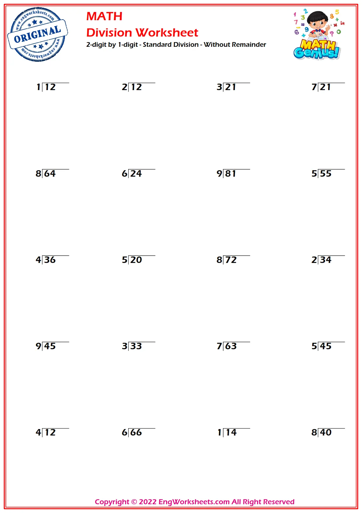 Standard Division - Without Remainder